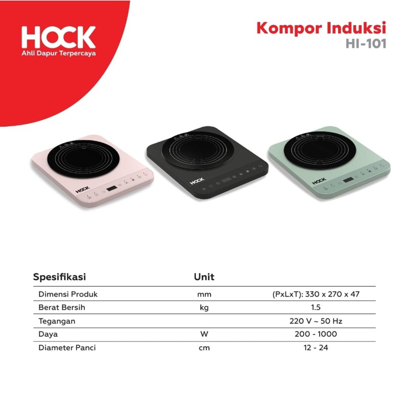 [ Hock ] Kompor Listrik Induksi Low Watt Hock HI - 101 - 200W !!