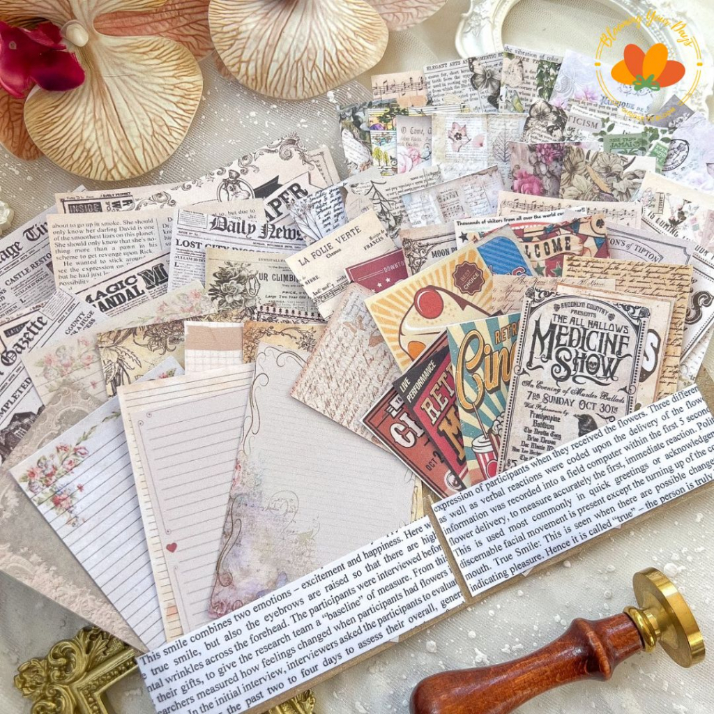 

60pcs Journaling Jurnal Kit journal kit vintage deco diari DIY scrapbooking paper pack kertas dekorasi