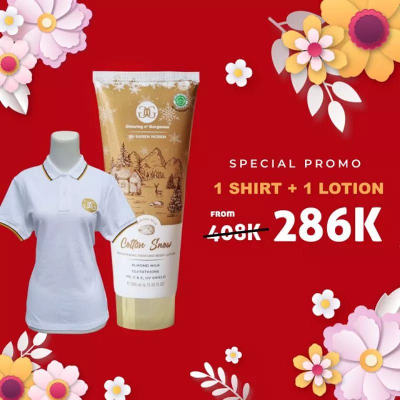 kaos polo tshirt Woman GnG bundling body lotion GnG Glowing n Gorgeous by Karen Nijsen