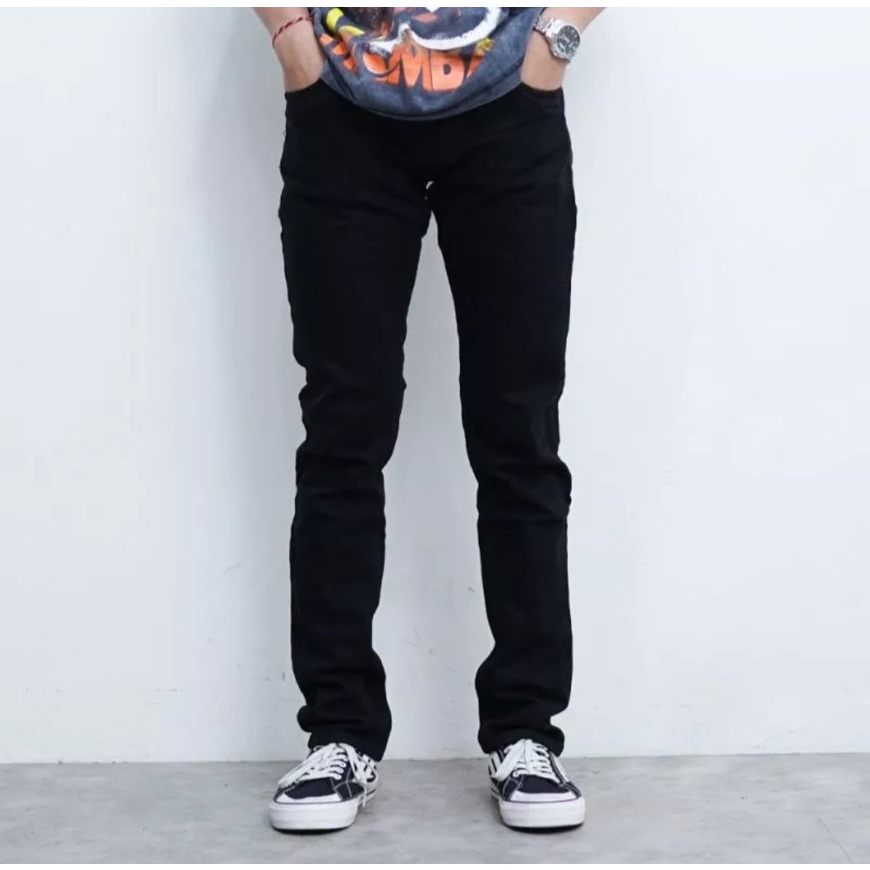 FEROCIOUS.CO Celana Jeans Ripped pria Slimfit Stretch New Original Jeans Panjang Pria Skinny Hitam  (FREE STICKER-GELANG)