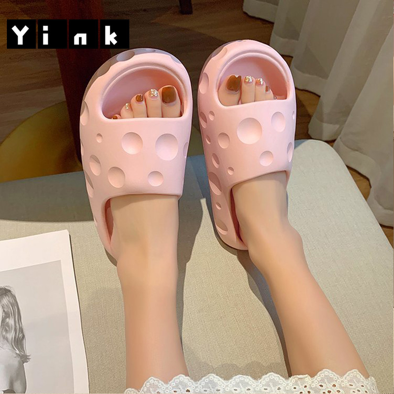 Yink Sandal Keju Dewasa Terbaru 2023 Sendal Wanita Kekinian Jelly Slip On Sepatu Selop Rumah Empuk Elastis Korea Import Bersantai EVA Murah Karet Kamar Mandi