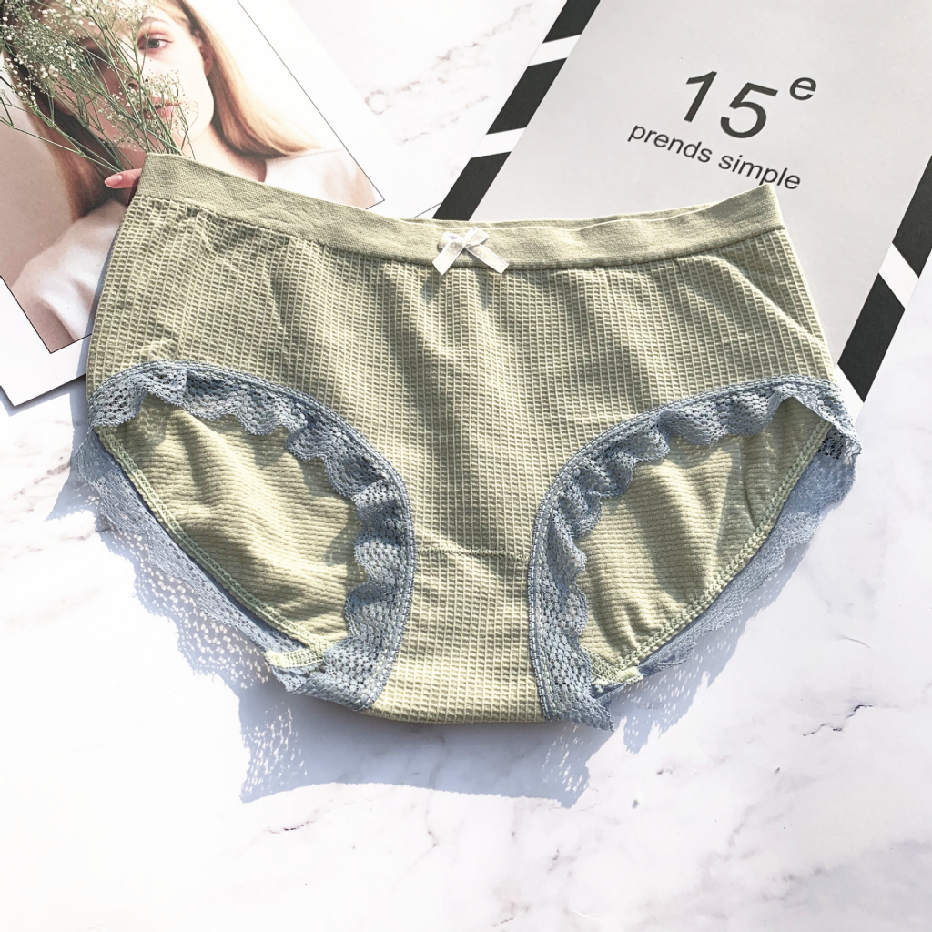 BV.ID CD1288 Celana Dalam Wanita Briefs Mid Waist Panties Women CD Elastis Katun Import