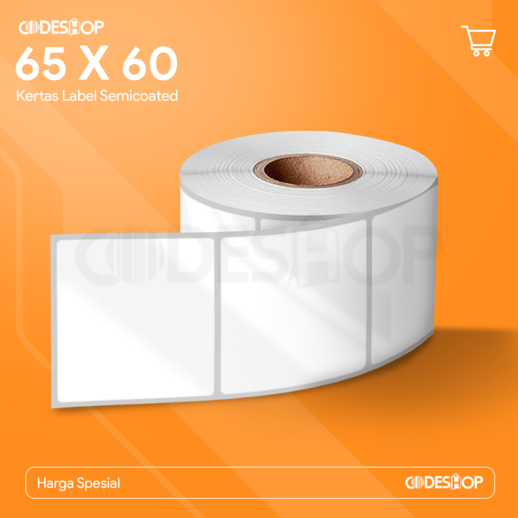 

Label Semicoated 65 x 60 / 65x60 mm / 65x60mm 1 Line 1000 Pcs Stiker