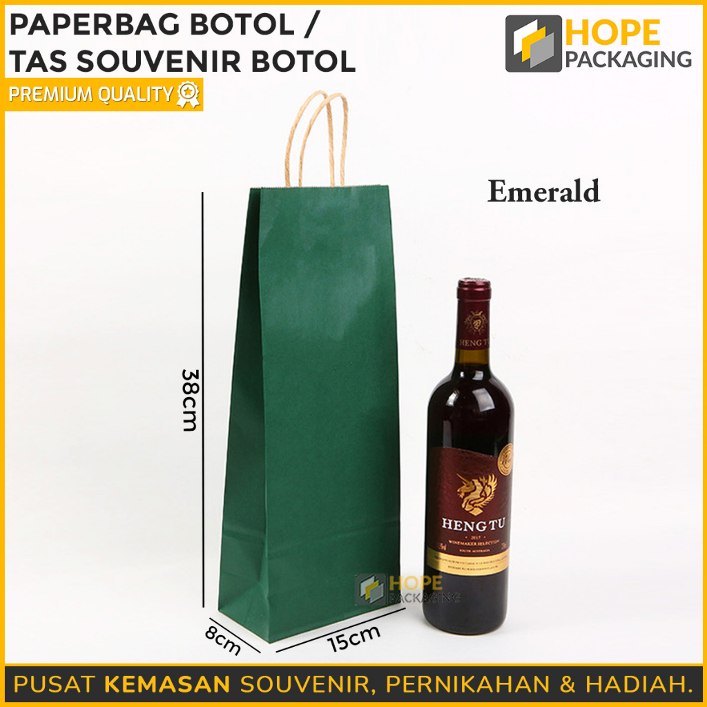 Paperbag Botol Wine / Tas Kertas Size : 38x15x8cm Tas Paperbag Souvernir Botol Minum  Kantong Kertas Warna Warni