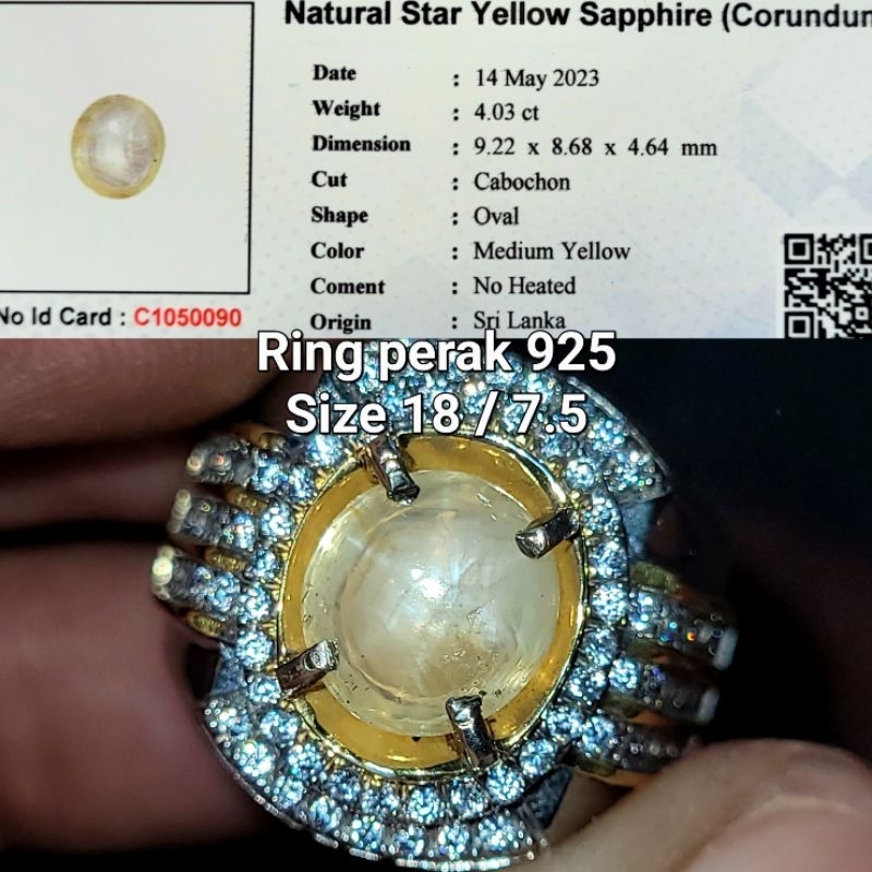 natural safir yellow sapphire star srilanka yakut kuning ceylon