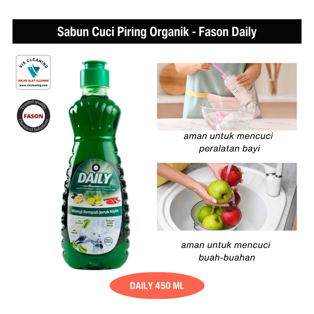 Sabun Cuci Piring Organik Aman di Kulit Sensitif - Fason Daily 450 ml