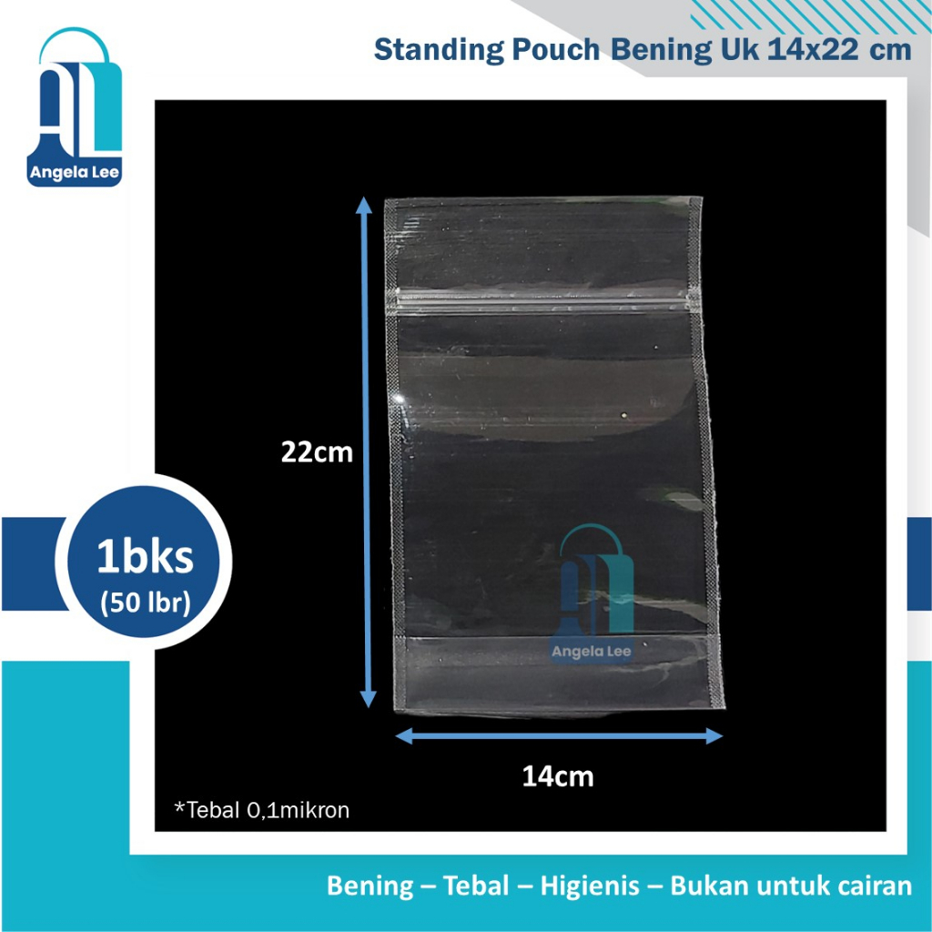 Standing Pouch 14x22 / Plastik Klip Ziplock Kemasan Berdiri Bening