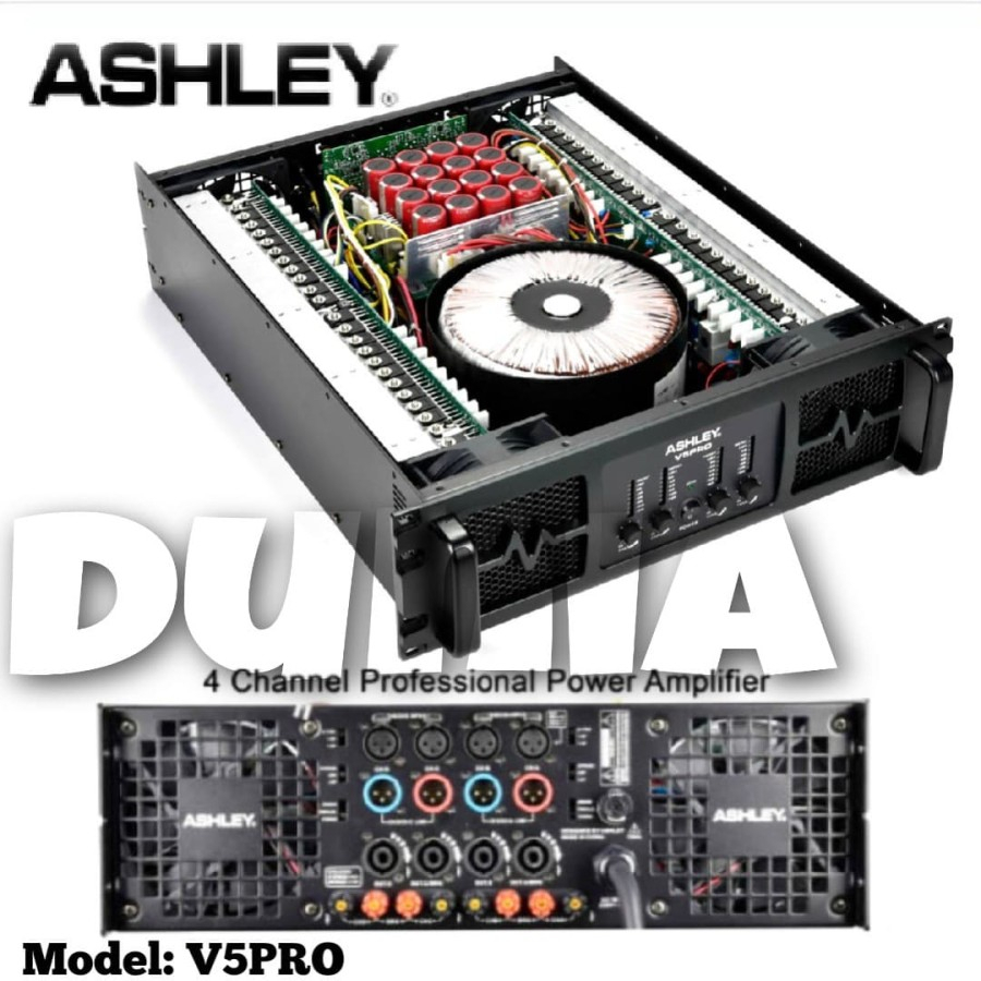 Power Ashley V5PRO Original Amplifier Ashley V 5 PRO - 4 Channel