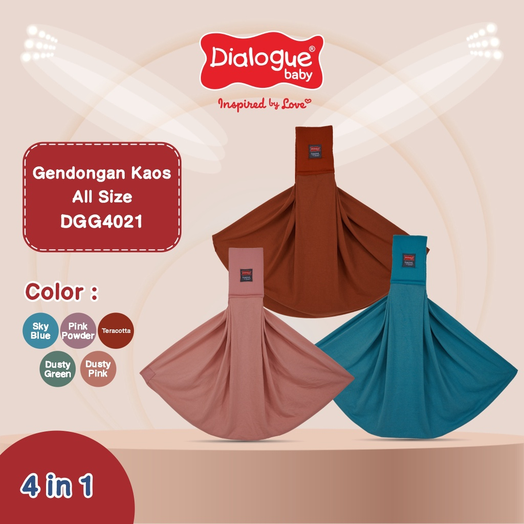 Gendongan Kaos Samping Bayi Dialogue Baby (GEOS) All Size 4in1 Position - DGG4021