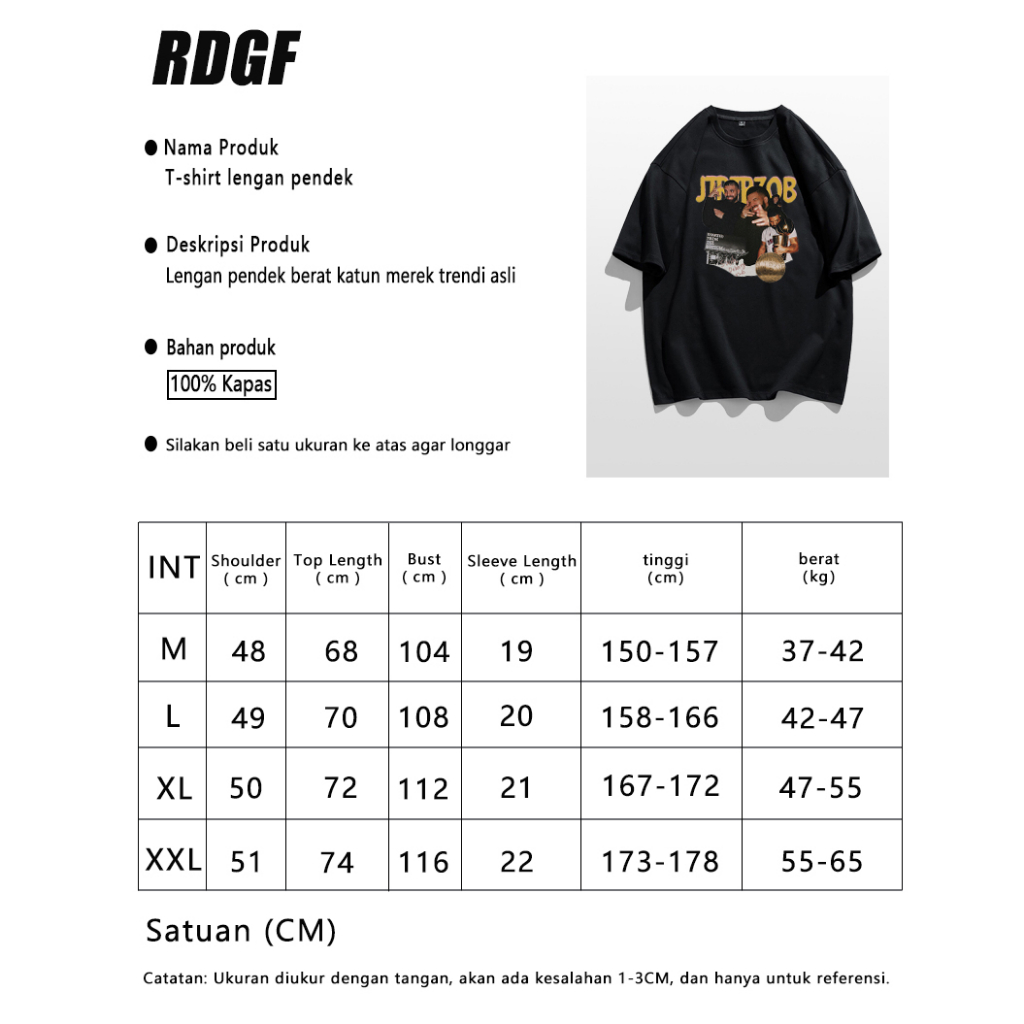 RDGF T-shirt gaya Eropa dan Amerika kaos cowok keren kaos pria keren original/A0274