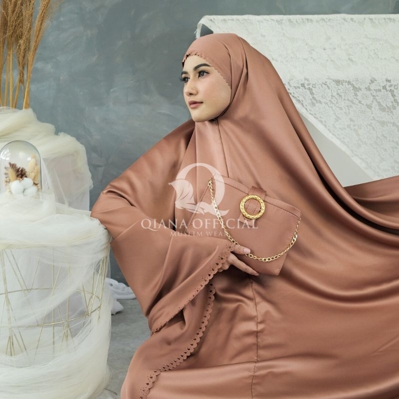 Mukena Dewasa Daily Qiana 3in1 Laser cut Silk Velvet Premium