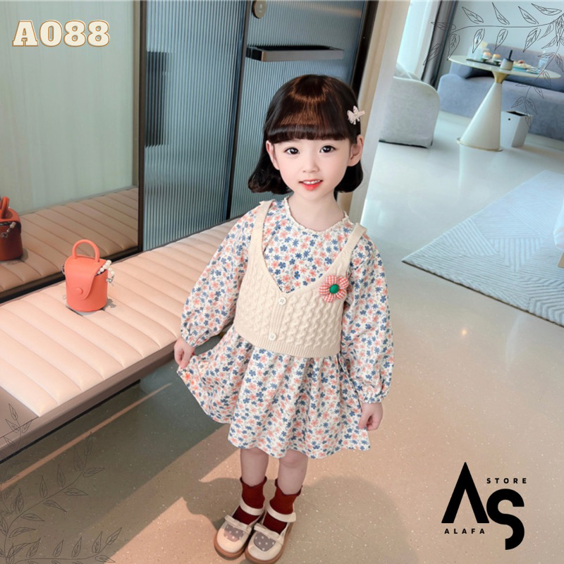 Dress anak perempuan import 6bln - 3th A088