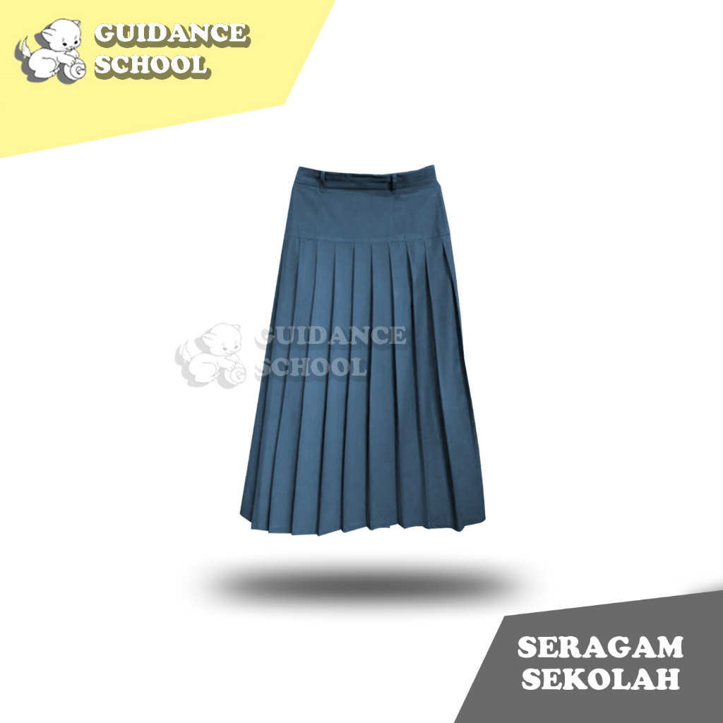 Seragam SMA Rok Panjang Rempel Bawah Pinggang Abu - Seragam Sekolah - Rok Rempel - Rok SMA