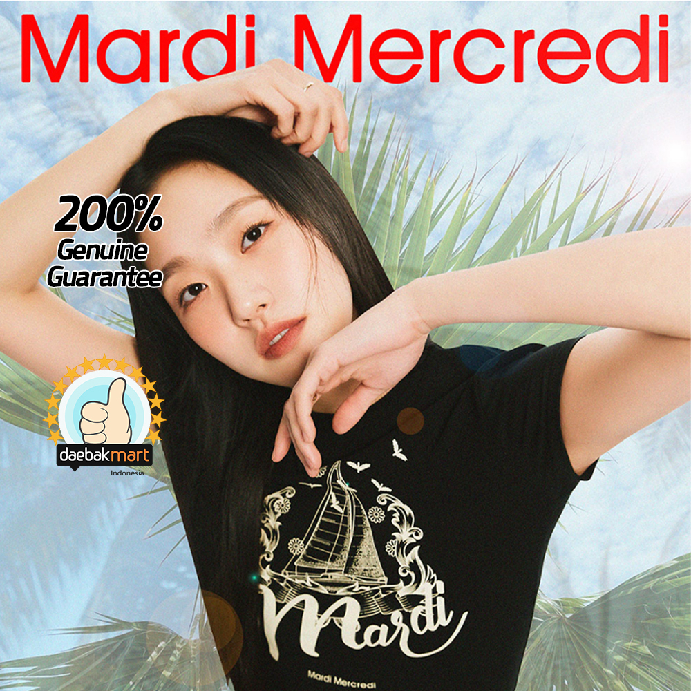 MARDI MERCREDI CROPPED TSHIRT BON VOYAGE_BLACK CREAM direct shipiing from korea