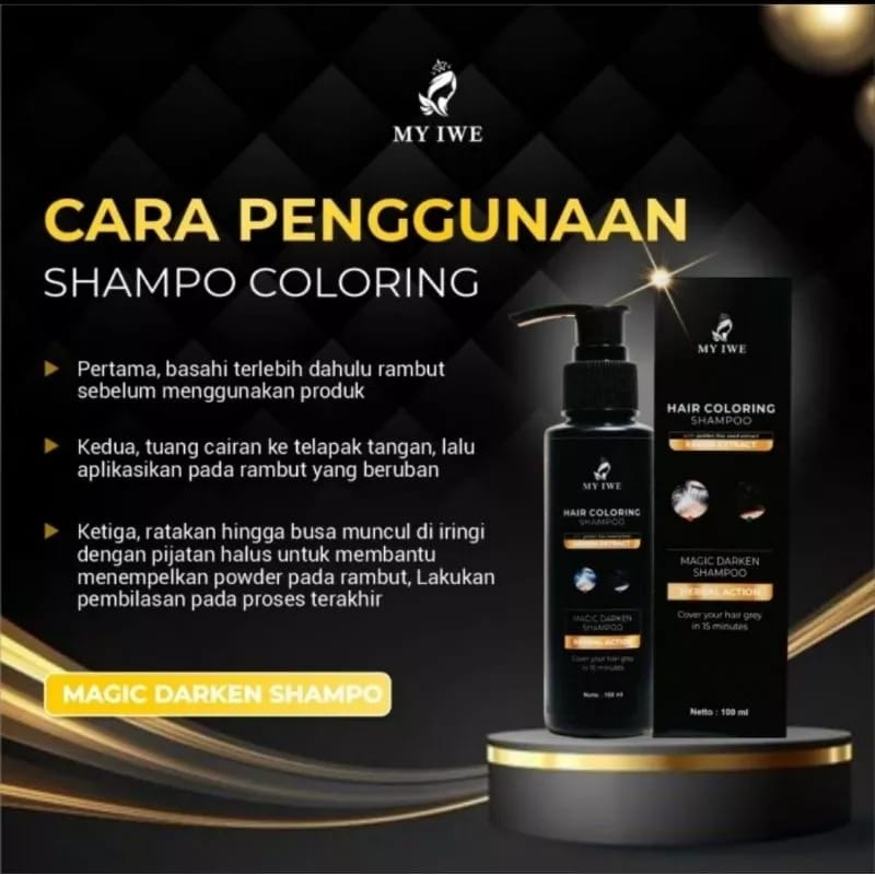 (gratis emas) Shampo My Iwe Hair Coloring Penghitam Rambut Uban - Hair Coloring Shampo