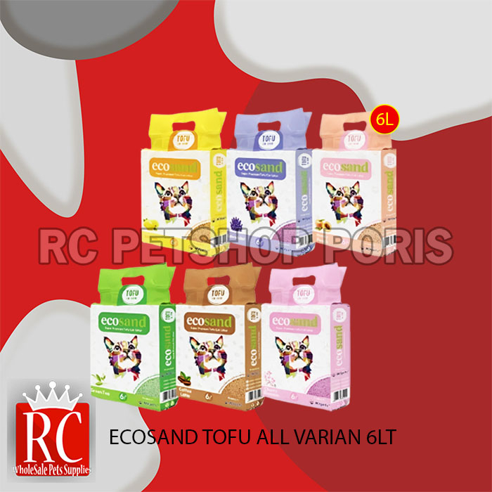 Pasir Kucing Gumpal Wangi Eco Sand tofu soya 6 Litter