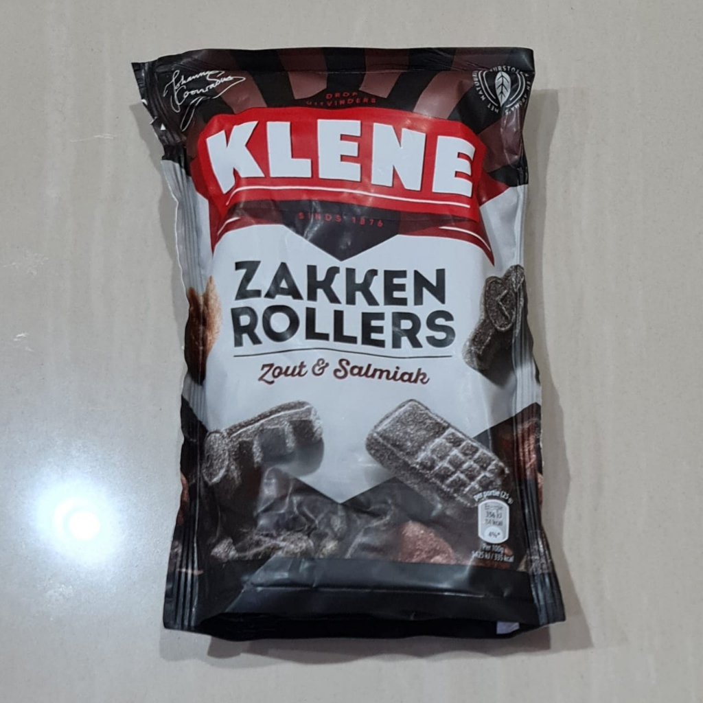 Permen Klene Zakkenrollers Zoute Drop Zout And Salmiak Licorice 250 Gram