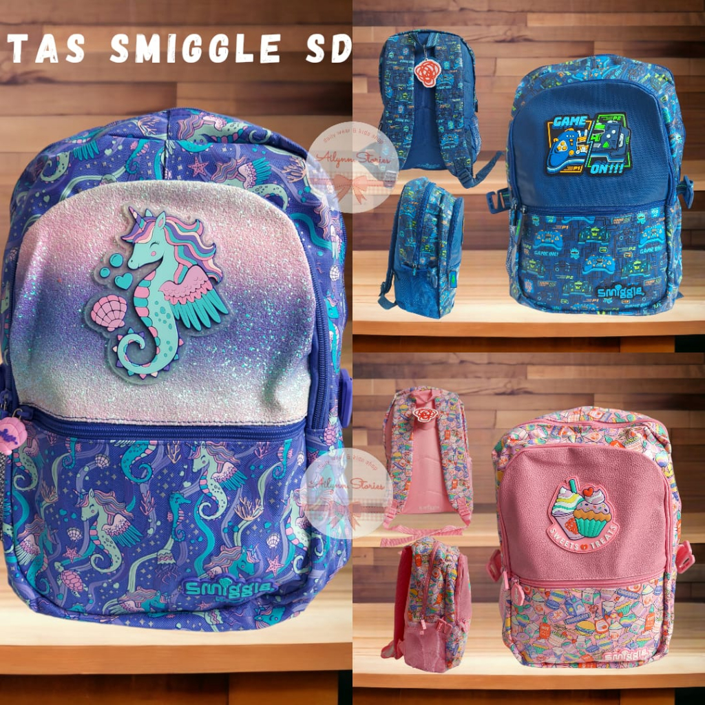 Tas Ransel Sekolah Anak SD Smiggle anak cewek &amp; cowok