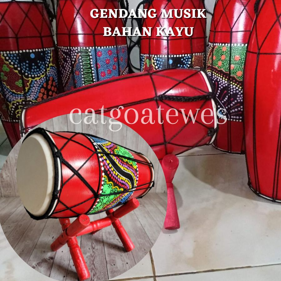 Gendang Berkaki / kendang jaipong gendang ketipung / Alat Musik Klasik Bahan Kayu