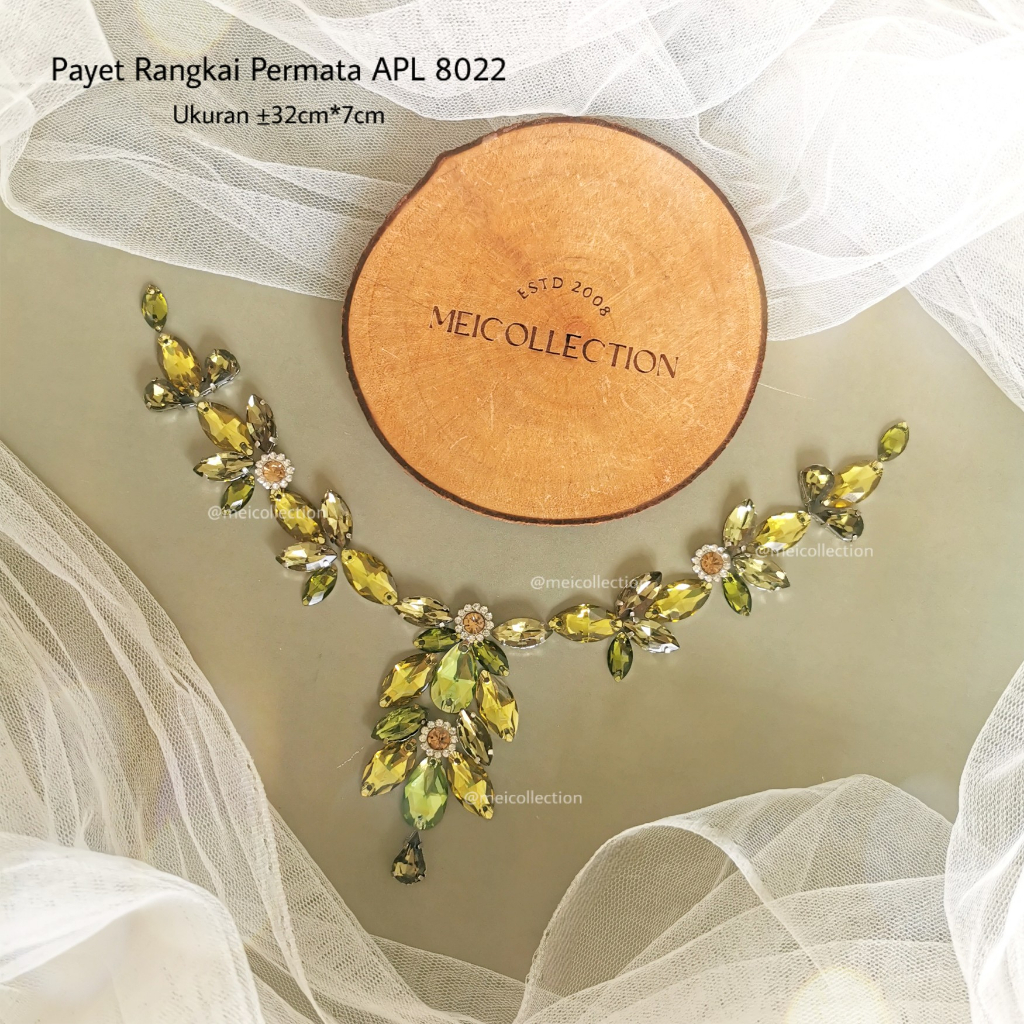 Payet bunga 3D APL 8022 kebaya jahit payet bunga rangkai