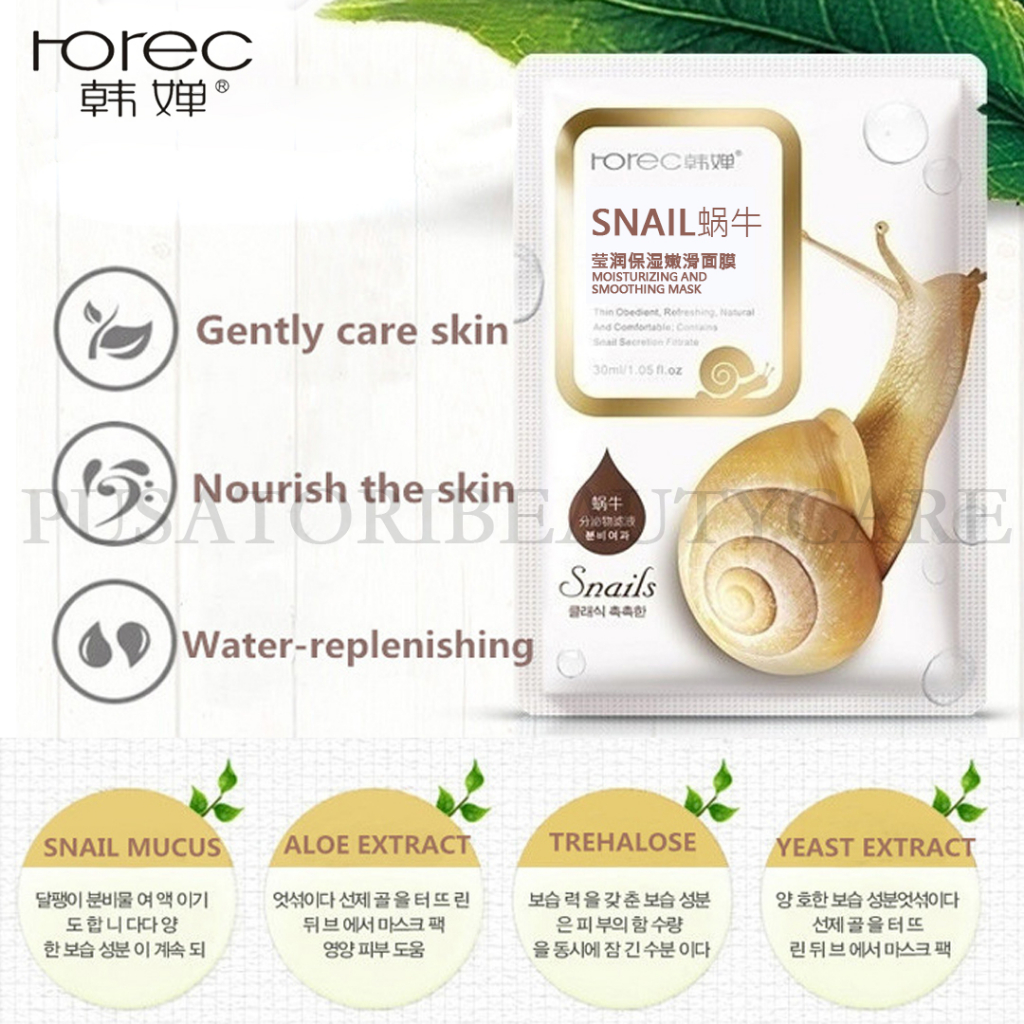 HCHANA/ROREC Masker Snail Moisturizing And SmoothingMask Ekstrak Siput