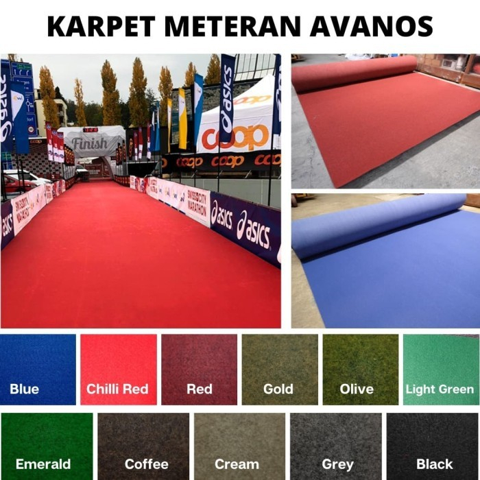 Avanos Roll Karpet Bludru Polos Lebar 2 Meter panjang 30 Meter