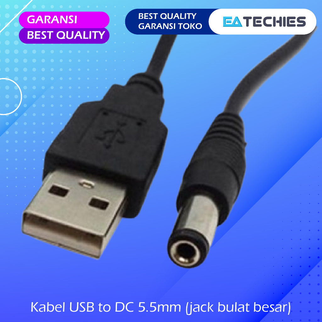 KABEL USB 5V TO DC 5.5MM X 2.1MM / 5.5MMX2.1MM / KABEL POWER