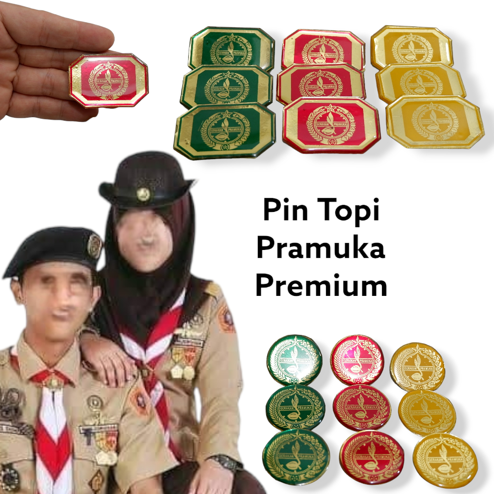 Pin Lambang Emblem Tantop Topi Pramuka Siaga Penggalang Penegak Siswa Siswi SD SMP SMA