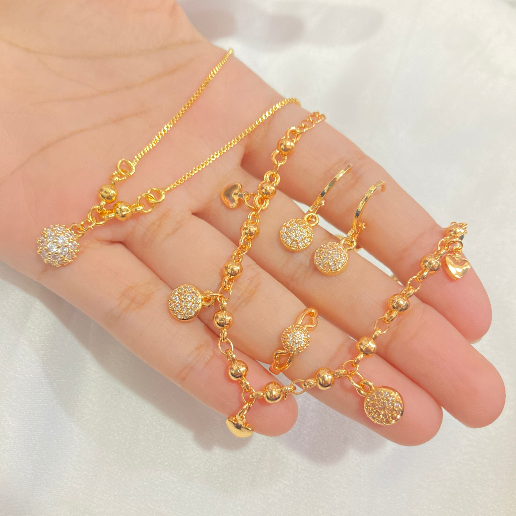 Set Perhiasan Anak Pentul Lapis Emas 18K Aksesoris Fashion