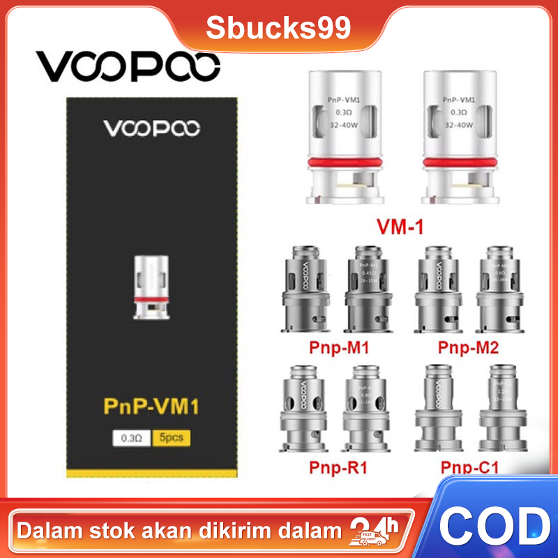 VOOPOOO VINCI Coil Mod Pod Kit 0.3ohm 0.45ohm 0.6ohm PnP-VM1 Mesh Coil Vape Occ  5PCS/kotak  VINCI X