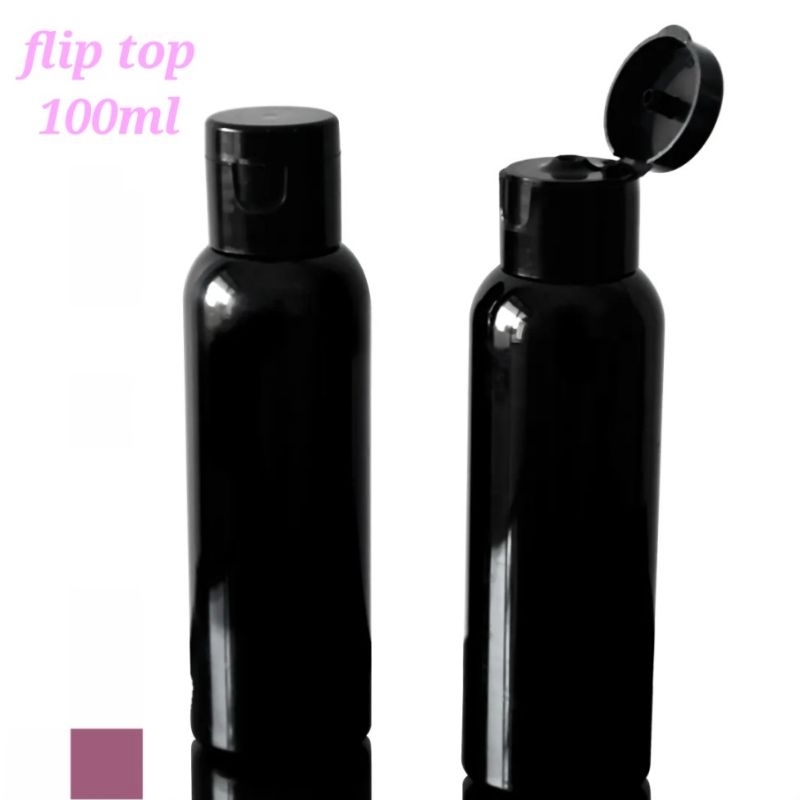 Botol spray botol fliptop botol PET hitam 60ml dan 100ml botol refill untuk skincare