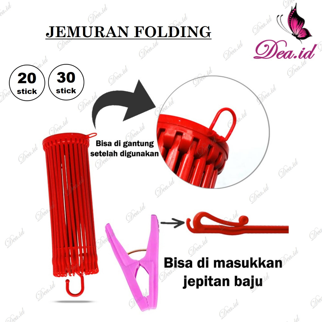 [DEASTORE]  FOLDING STIK - FOLDING STICK - FOLDING ISI 30 STICK - JEMURAN BAJU BAYI - HANGER BAJU ANAK - GANTUNGAN PAKAIAN BAYI BULAT