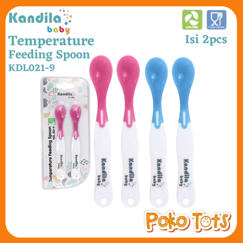 Kandila Baby Temperature Feeding Spoon Isi 2pcs KDL021-9 Sendok Makan Bayi Kandila