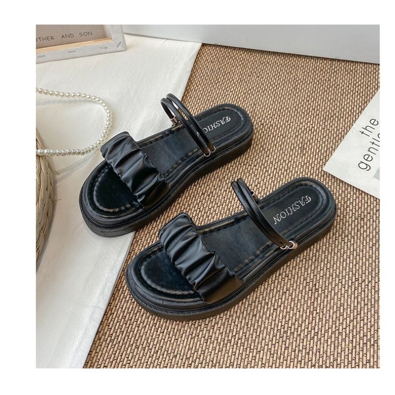 SANDAL WANITA KEKINIAN BAN KERUT SUPER CANTIK TRENDY RD 23