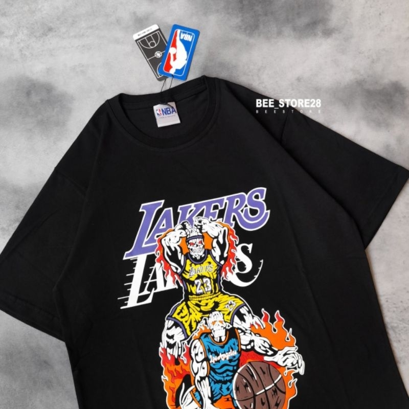 KAOS T-SHIRT LAKERS NBA DUNK FIRE FULLTAG &amp; LEBEL