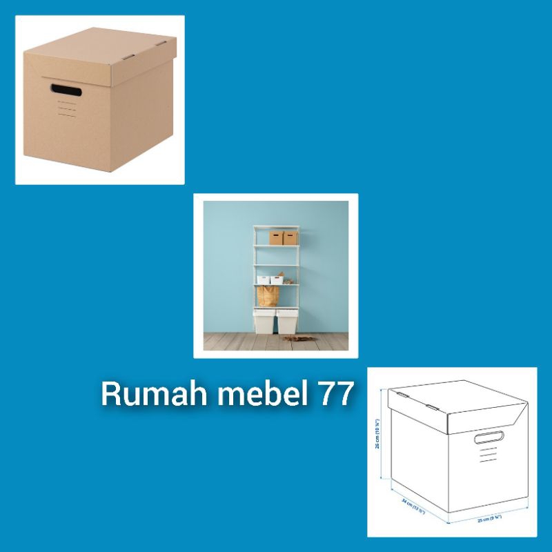 Pappis  box with lid kotak kardus file dokumen kertas 25 x 34 x 26 cm