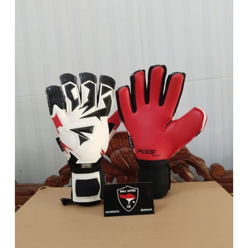 Sarung Tangan Kiper PGS Pro Eagle Series 2023 White/Red/Black