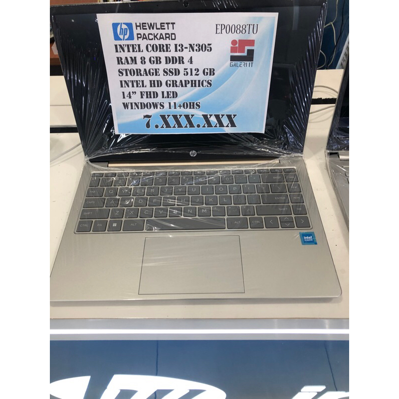 Laptop HP Intel Core i3-N305 RAM 8 SSD 512GB Windows 11+OHS New