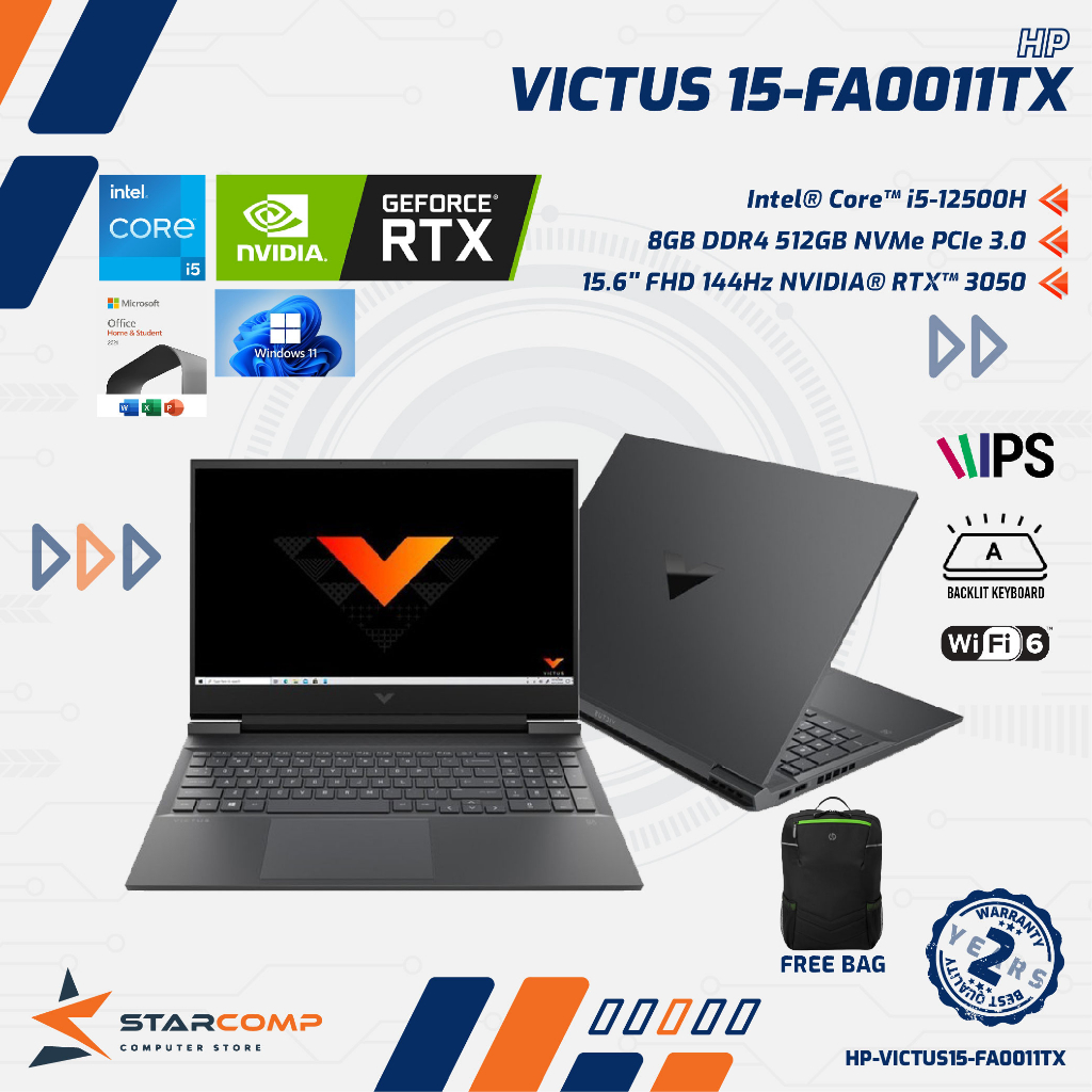 HP Victus 15 FA0011TX - i5-12500H 8GB RTX3050 512GB SSD 15.6&quot;FHD 144Hz