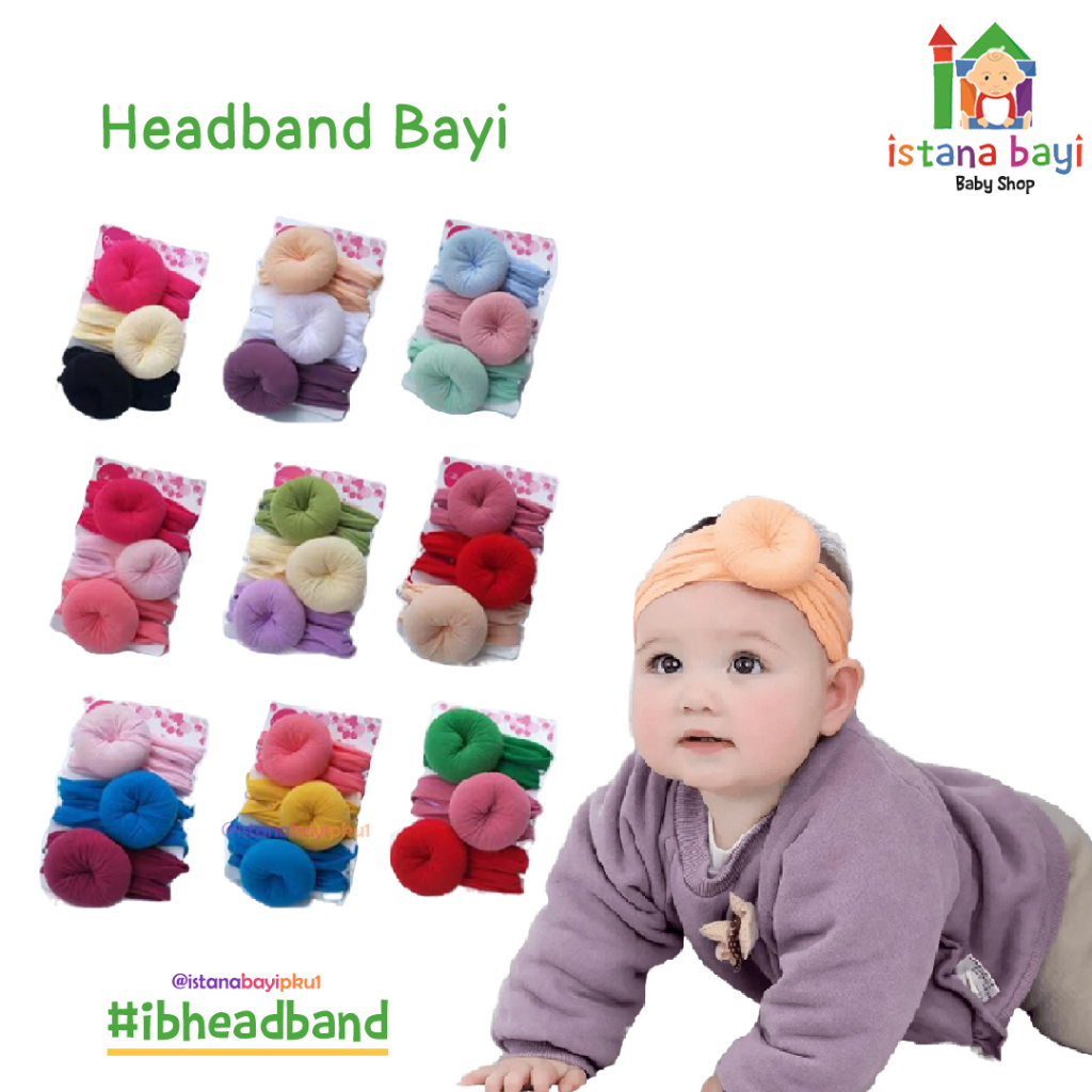 Carterlove Korean Headband isi 3 - Baby Headband/bandana bayi 4950-1