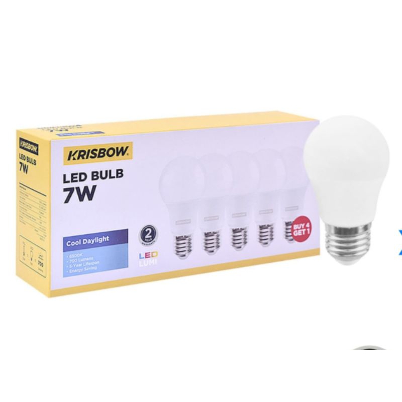Lampu bohlam LED KRISBOW 7 WATT isi 5