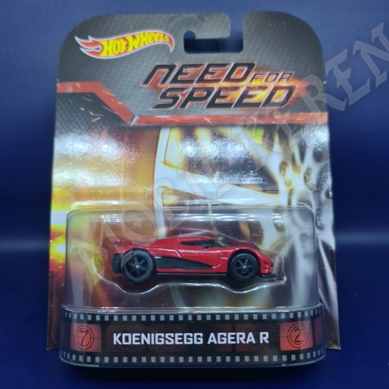 Diecast Hot Wheels 2013 Retro Need for Speed Koenigsegg Agera R Red Ban Karet