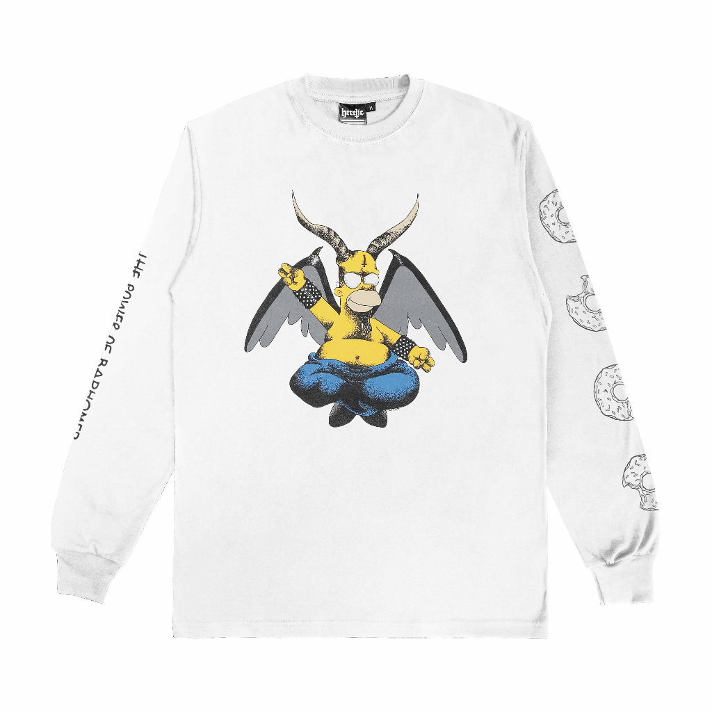 Heretic - Long sleeve Tees - Baphomer White