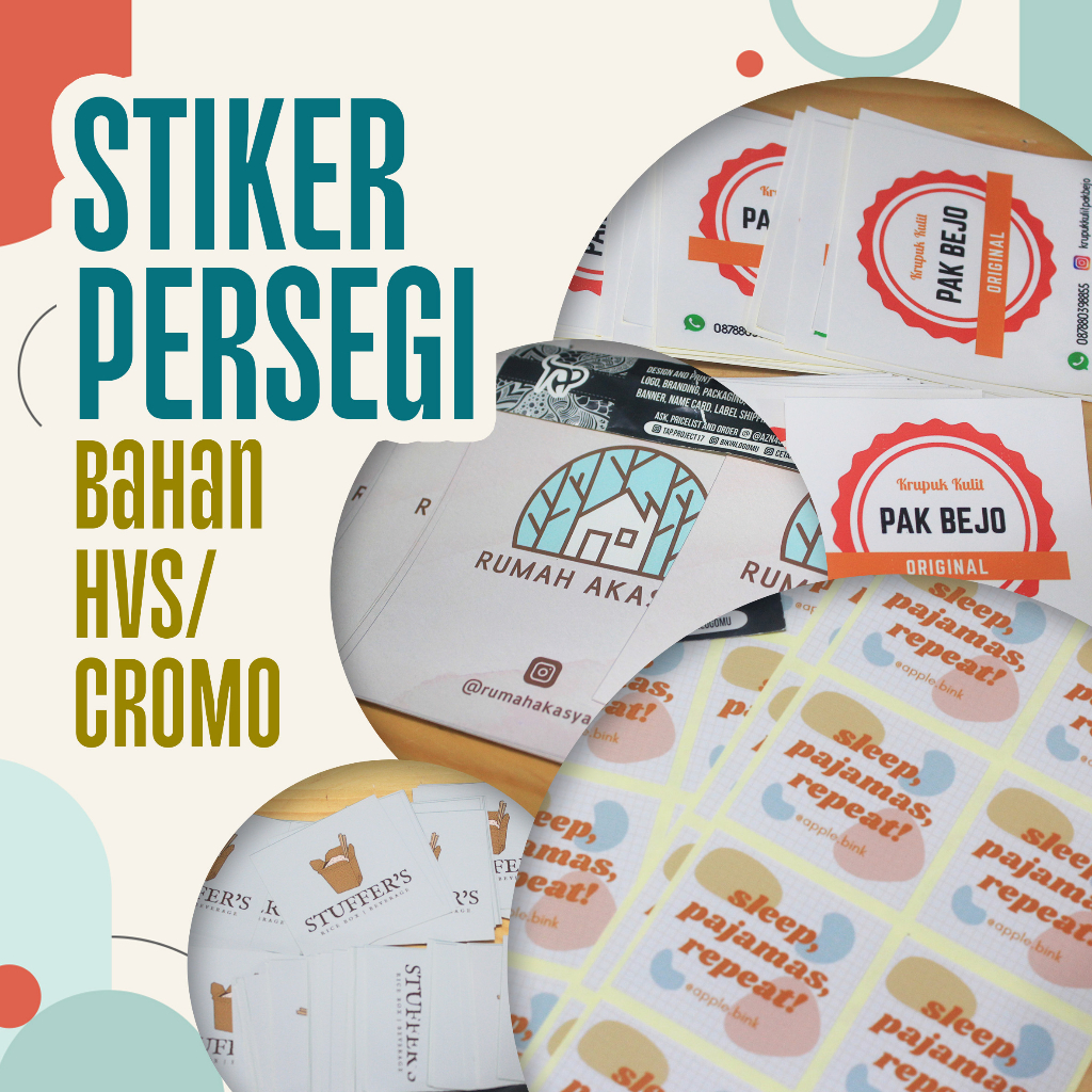 

Cetak Stiker Custom Bentuk PERSEGI | Bikin Stiker berbagai Ukuran | Label Shipping