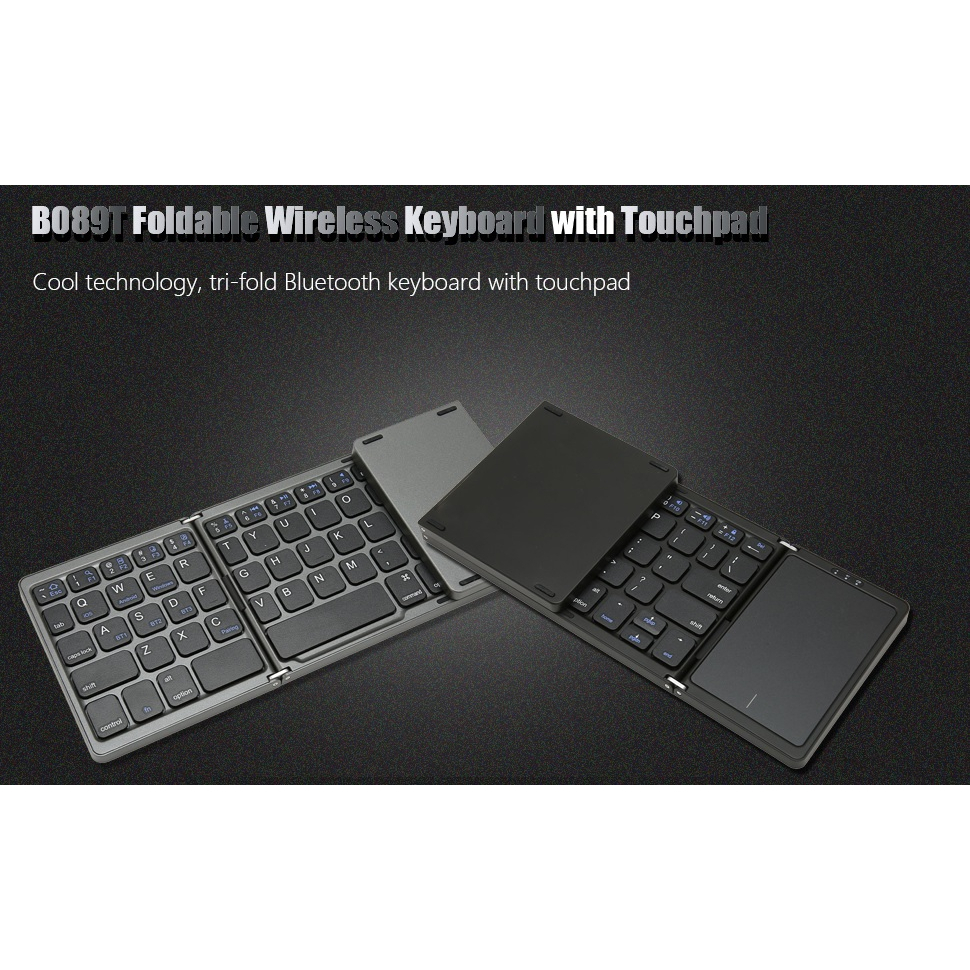 B089T - Universal Folding Portable Bluetooth Keyboard with Touchpad