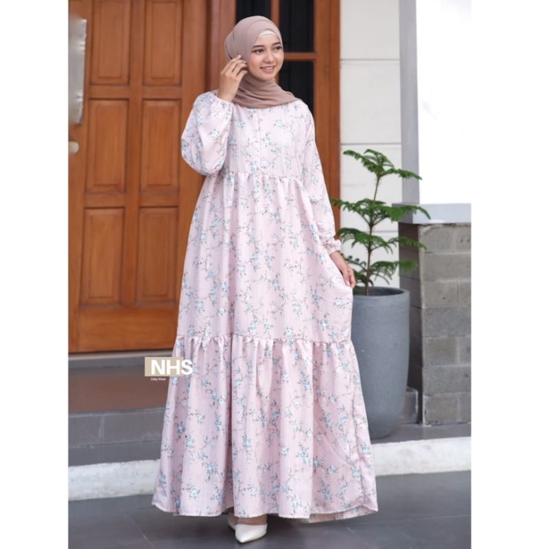 Lenia dress gamis yura crincle