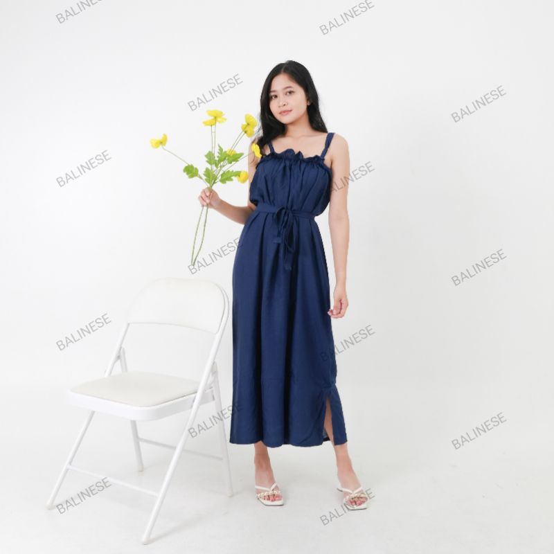 Daster Becca Longdress Tali Rayon Dress Casual Polos Busui Friendly Baju Tidur