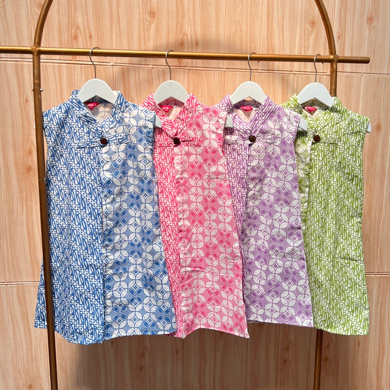 CARDIGAN BATIK ANAK DEWASA LONG OUTER BATIK IBU ANAK CANTIK WARNA CERAH PINK UNGU HIJAU BIRU CARDIGA