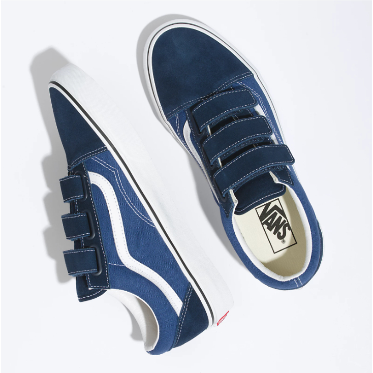 SALE DISKON! V4NS OLDSKOOL VELCR0 NAVY/WHITE CLASSIC 100% ORIGINAL BNIB