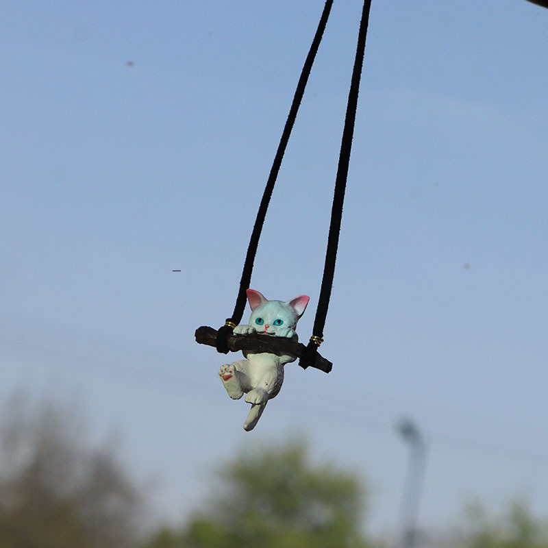 Gantungan Ayunan Kucing Pajangan Kaca Spion Tengah Mobil Car Cat Hanging Pendant